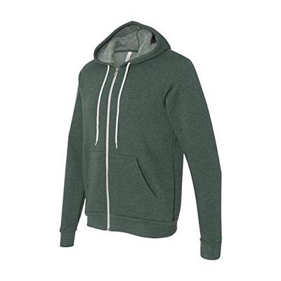 CN POLY/CTN FLCE FULL ZIP HOOD, HEATHER FOREST, M