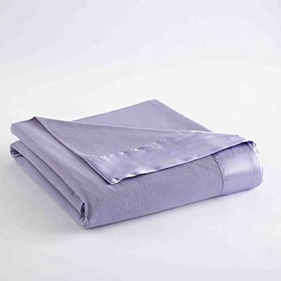 Shavel All Seasons Year Round Sheet Blanket with Satin Hem, Full/Queen, Amethyst