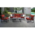 Lexington 6 Piece Outdoor Aluminum Patio Furniture Set 06r in Terracotta - TK Classics Lexington-06R-Terracotta