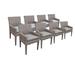 8 Oasis Dining Chairs w/ Arms in Grey - TK Classics Tkc297B-Dc-4X-C