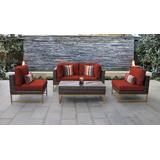 Amalfi 5 Piece Outdoor Wicker Patio Furniture Set 05d in Terracotta - TK Classics Amalfi-05D-Gld-Terracotta