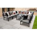 Lexington 11 Piece Outdoor Aluminum Patio Furniture Set 11a in Ash - TK Classics Lexington-11A