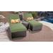 Belle Chaise Set of 2 Outdoor Wicker Patio Furniture w/ Side Table in Cilantro - TK Classics Belle-2X-St-Cilantro