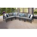 Lexington 6 Piece Outdoor Aluminum Patio Furniture Set 06v in Grey - TK Classics Lexington-06V-Grey