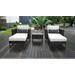 Amalfi 5 Piece Outdoor Wicker Patio Furniture Set 05b in Sail White - TK Classics Amalfi-05B-Brn-White