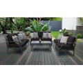 Lexington 7 Piece Outdoor Aluminum Patio Furniture Set 07e in Black - TK Classics Lexington-07E-Black