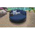 Belle Circular Sun Bed - Outdoor Wicker Patio Furniture in Navy - TK Classics Belle-Sun-Bed-Navy