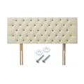 FAUX LEATHER CHESTERFIELD HEADBOARD FOR 2FT6 | 3FT | 4FT | 4FT6 | 5FT | 6FT BEDS (CREAM, 4FT6 - DOUBLE)