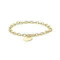 Carissima Gold Women's 9ct Yellow Gold Heart Tag Belcher Bracelet of 18cm/7"