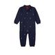 Ralph Lauren Baby Boys Pony Cotton Interlock Coverall Navy - Blue - 6 Months