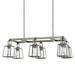 Capital Lighting 825561AN-447 Kenner - Six Light Island, Antique Nickel Finish with Clear Rain Glass