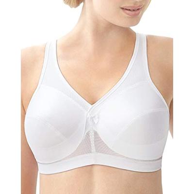 Glamorise Women's Plus Size Full Figure MagicLift Active Wirefree Support Bra #1005, White, 44K
