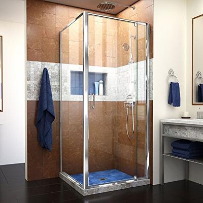 DreamLine Flex 30 1/2 in. D x 28-32 in. W x 72 in. H Semi-Frameless Pivot Shower Enclosure in Chrome