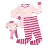 Leveret Flower Matching Doll & Girl 2 Piece Pajama Set 100% Cotton 2 Years screenshot. Sleepwear directory of Clothes.