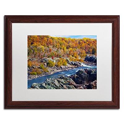 Potomac Autumn White Matte Artwork by CATeyes, 16 by 20-Inch, Wood Frame