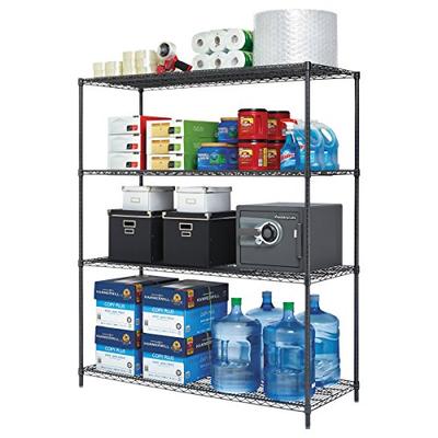 Alera ALESW206024BA All-Purpose Wire Shelving Starter Kit, 4-Shelf, 60 x 24 x 72, Black Anthracite+