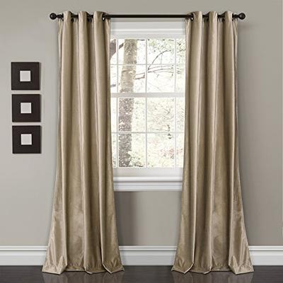 Lush Decor Prima Velvet Curtains Solid Color Room Darkening Window Panel Set for Living, Dining, Bed