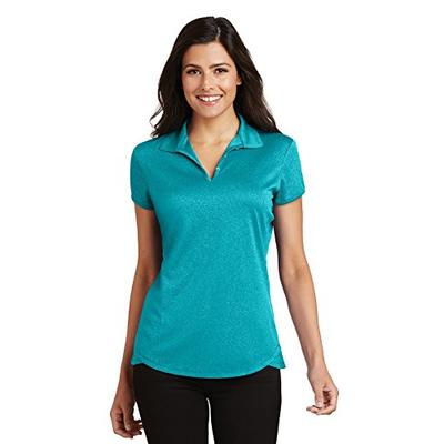 Port Authority Women's Trace Heather Polo L576 Tropic Blue Heather Large