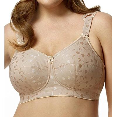 Elila Women's 1305 Embroidered Bra 46F Nude