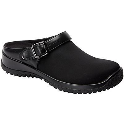 Drew Shoe Savannah 17100 Women's Casual Clog: Black/Stretch 9 Medium (B) Buckle