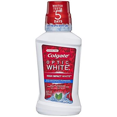 Colgate Optic White Whitening Mouthwash, Icy Mint , 8 Fl Oz (Pack of 6)