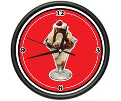 SUNDAE Wall Clock hot fudge ice cream shop dessert