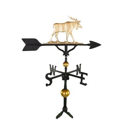 Montague Metal Products 32-Inch Deluxe Weathervane with Gold Moose Ornament