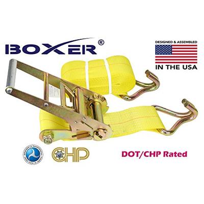 (4) Boxer Dual Locking DOT 4" X 30' Ratchet Straps W/ Wire Hooks Flatbed Truck Trailer Tie Down 5400