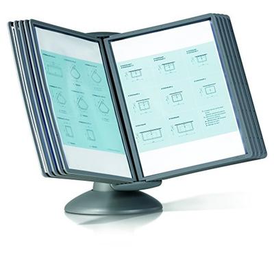 DURABLE Sherpa Motion 10-Panel Desktop Reference System, Gray Borders (553937)