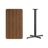 24'' x 42'' Rectangular Walnut Laminate Table Top with 22'' x 30'' Bar Height Table Base screenshot. Dining Room Furniture directory of Furniture.