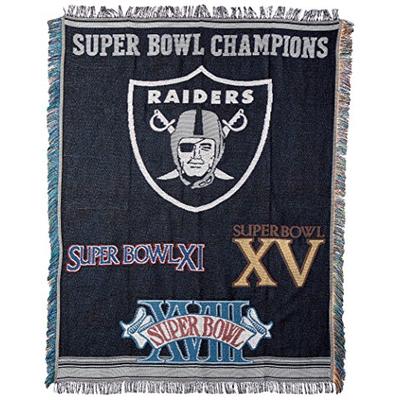 Officially Licensed NFL Oakland Raiders Commemorative Woven Tapestry Throw Blanket, 48" x 60"