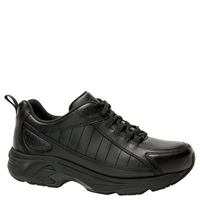 Drew Shoe Women's Fusion Athletic Sneakers, Black Leather, 12.5 WW