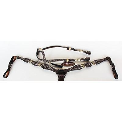 PRORIDER Horse Show Saddle Tack Rodeo Bridle Western Leather Headstall Breast Collar 7871