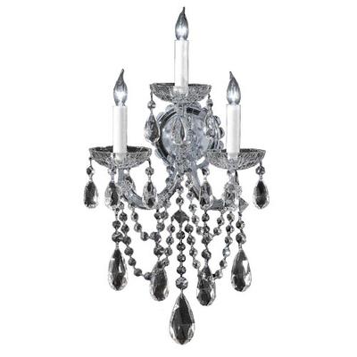 Crystorama 4423-CH-CL-SAQ Crystal Three Light Sconces from Maria Theresa collection in Chrome, Pol.