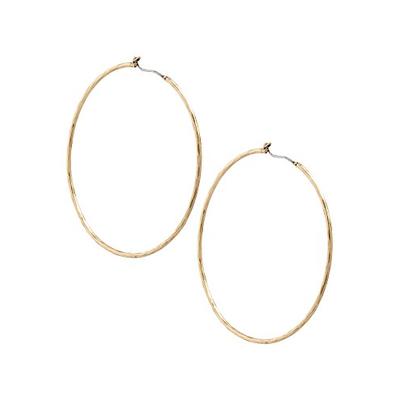 Lucky Brand Big Hammered Hoop Earrings, Gold, One Size
