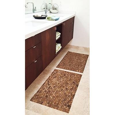 Hip-o Modern Living Large Foldable Teak Indoor/Outdoor Bath, Shower and Floor Mat