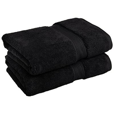 Superior Luxury Cotton Bath Towel Set - 2-Piece Towel Set, 900 GSM, Long-Staple Cotton Towels, Black