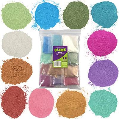 Maddie Rae's Slime Pearl Pigment Powder - 12 Mica Powder Colors - XL 28g Packages, Great for Slime,
