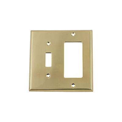 Nostalgic Warehouse 719922 New York Switch Plate with Toggle and Rocker Polished Brass