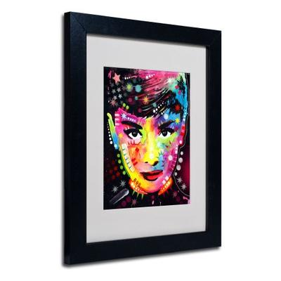 Audrey Matted Artwork by Dean Russo with Black Frame, 11 by 14-Inch