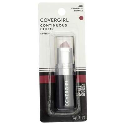 CoverGirl Continuous Color Lipstick, Iced Mauve [420], 0.13 oz (Pack of 4)