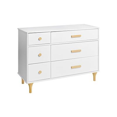Babyletto Lolly 6 Drawer Assembled Double Dresser, White/Natural