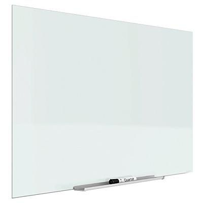 Quartet Magnetic Whiteboard, Glass White Board, 85" x 48"', White Dry Erase Surface, Frameless, Invi