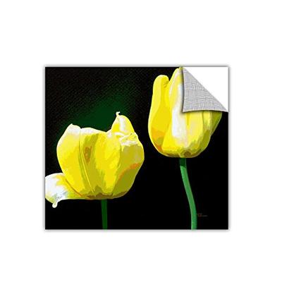 ArtWall Herb Dickinson 'Yellow Tulips' Removable Graphic Wall Art, 24 by 24-Inch