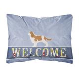 Caroline's Treasures BB5553PW1216 Cavalier King Charles Spaniel Welcome Canvas Fabric Decorative Pil screenshot. Decorative Pillows directory of Bedding.
