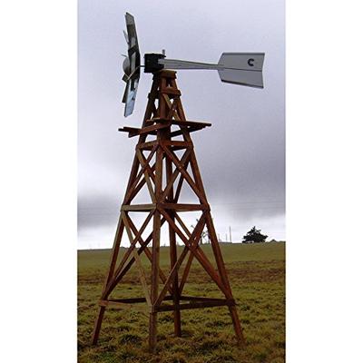 16 ft. 4 Legged Wooden Ornamental Nonfunctional Windmill with Galvanized Steel Head