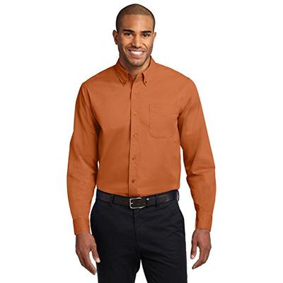 Port Authority Men's Comfort Wrinkle Resistant Shirt_Texas Orange/Lht Ston_3XL