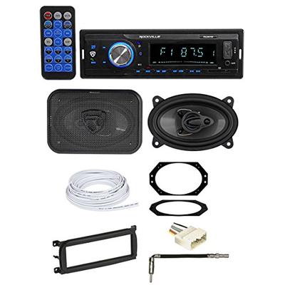 Digital Media Receiver+Front 4x6 Speakers+Wire Kits for 03-06 Jeep Wrangler TJ