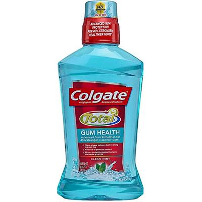 Colgate Total Gum Health Antiplaque Mouthwash, Clean Mint 16.90 oz (Pack of 4)