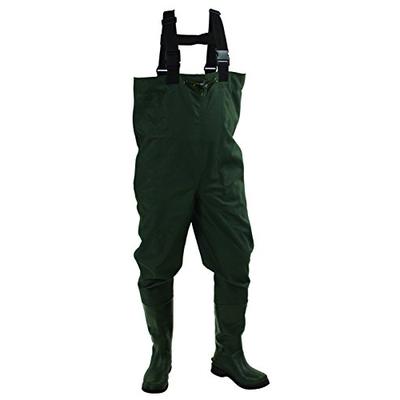 Frogg Toggs Cascades 2-ply Poly/Rubber Bootfoot Chest Wader, Cleated Outsole, Forest Green, Size 7